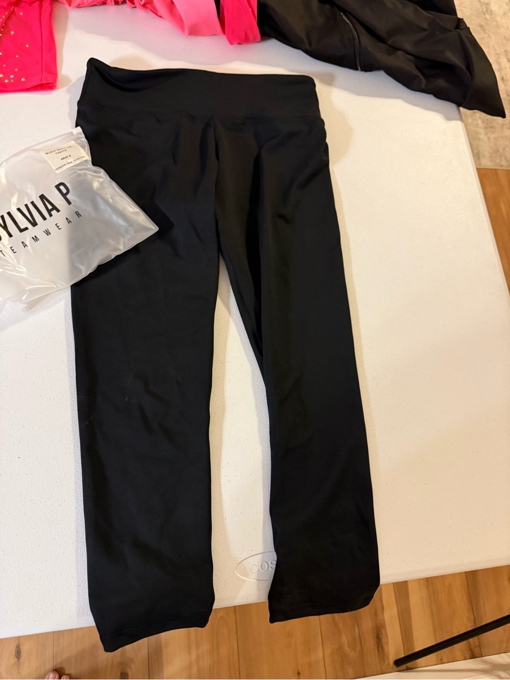 NEW Sylvia P Teamwear Black Matte Athletic 7/8 Leggings Women's Size Small